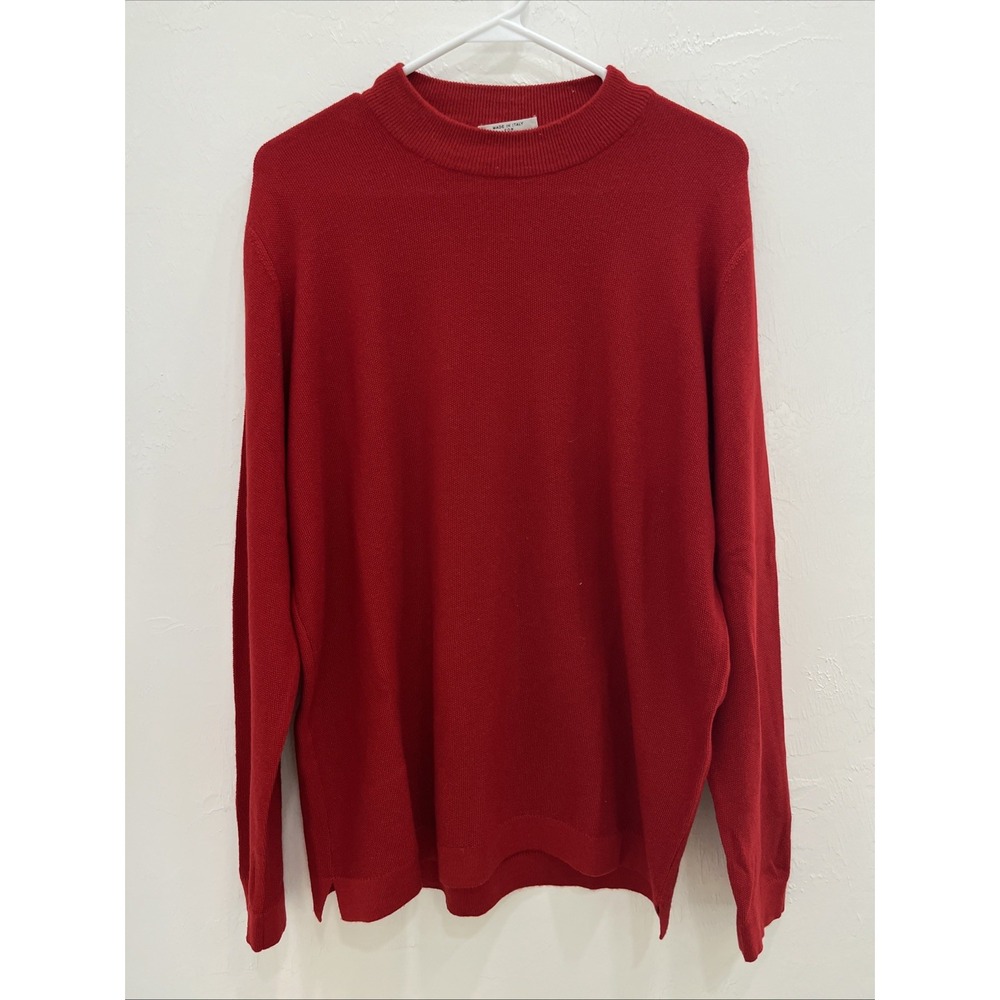 Maus & Hoffman Red Wool Silk Cashmere Crewneck Sweater Made in Italy Mens L